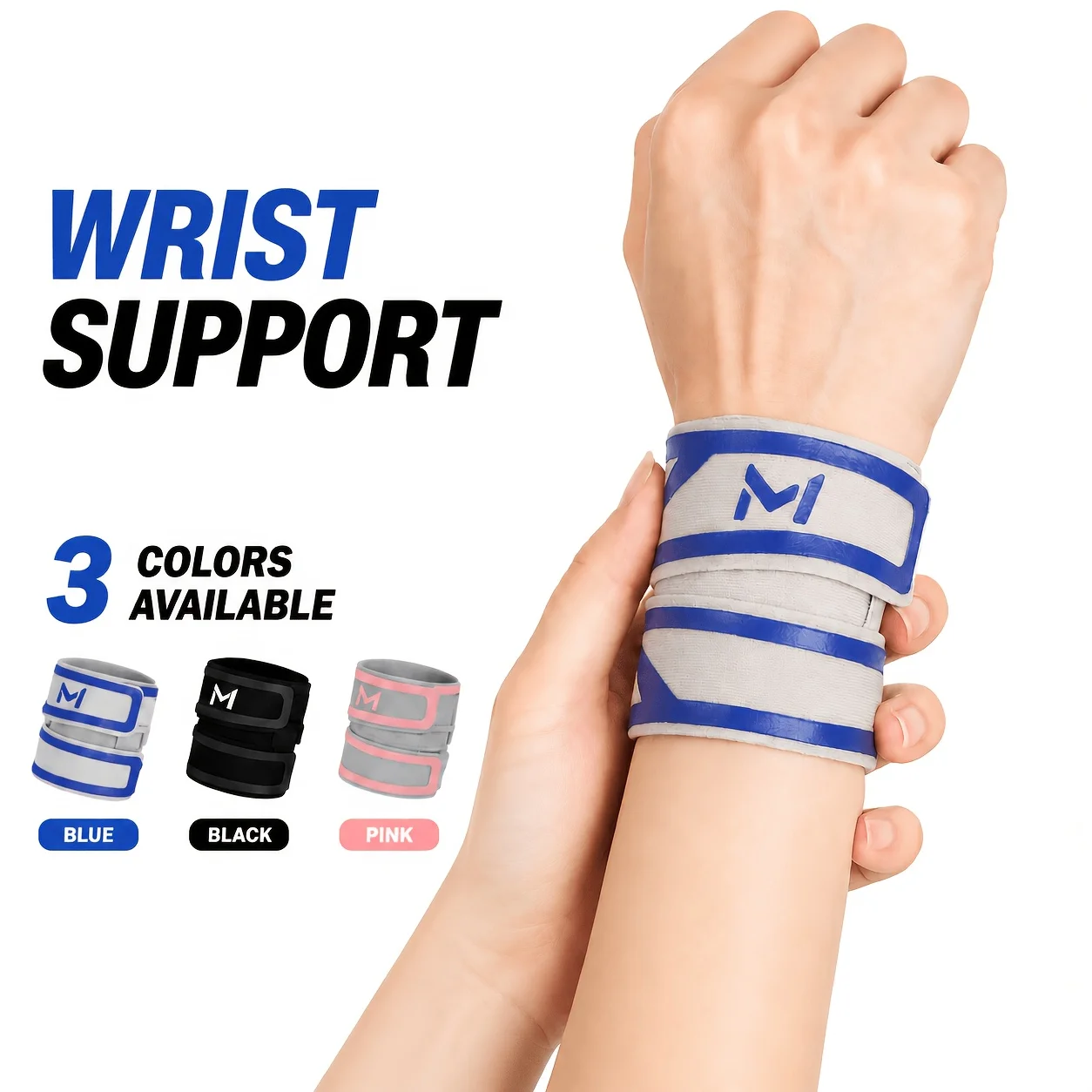 1Pcs Adjustable Wrist Support Brace -Sports Wristband for Weightlifting, Basketball, Tennis, Badminton, Fitness & Streng