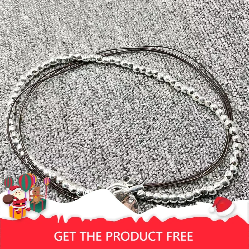 

2025 европейское и американское преувеличенное легкое роскошное ожерелье из воловьей кожи с замком любви для женских фестивалей