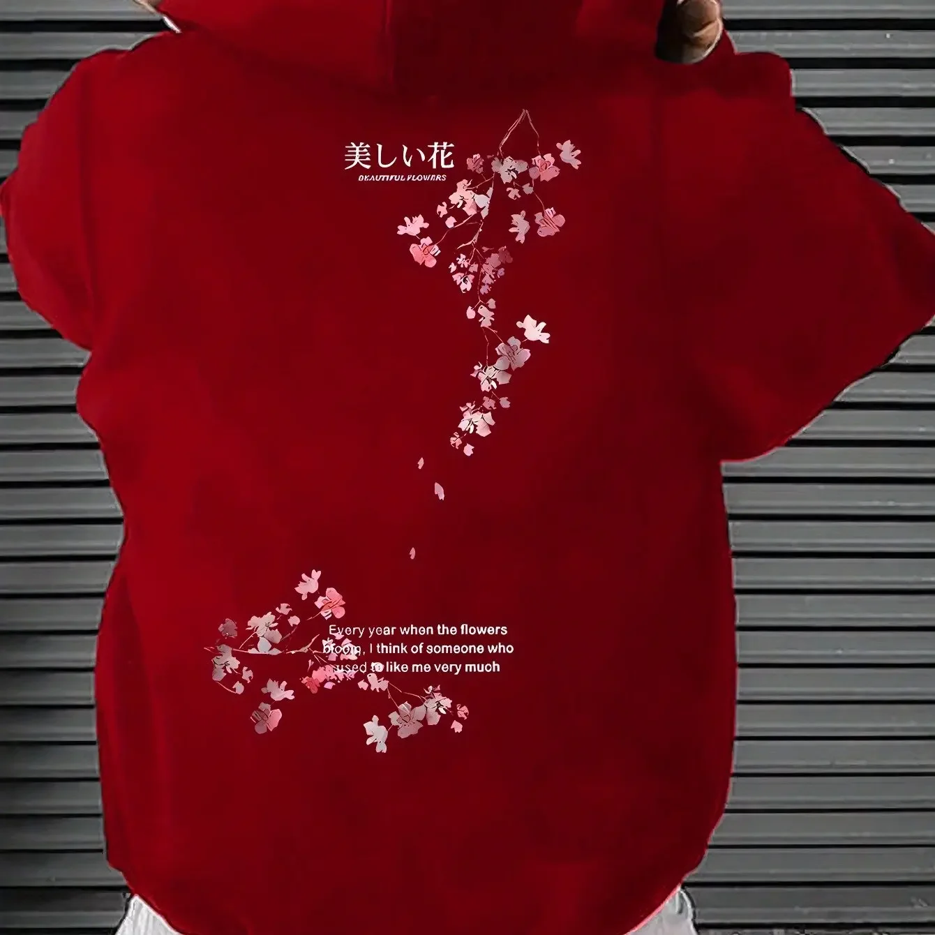 

Hooded Sweatshirt with a Retro Japanese Style Featuring a Drawstring Kangaroo Pocket And a Cozy Fleece Lining