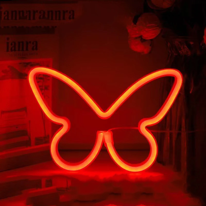 Butterfly LED Neon Light Luminous Christmas Decoration Neon Lamp For Home Living Room Party Wall Decor Festival Adult Kid Gift