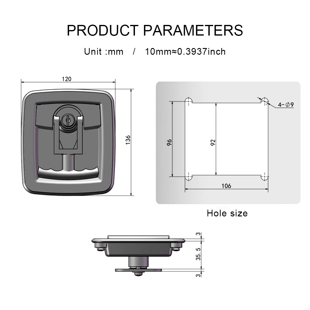 Truck T-handle Lock Trailer Latch Camper Door Equipment Replacement Driving Security Electrical Distribution Cabinet