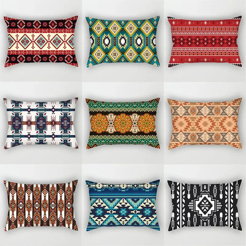 Bohemian Boho Throw Pillow Case Ethnic Indian Pillowcase 40x40 Cm Sofa Bed Garden Chair Pillow Cover Room Aesthetics Home Decor