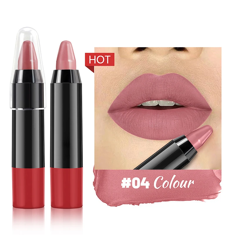 Samt matte Lippenstifte Bleistift wasserdicht langlebige sexy rote Lippenstift Antihaft Tasse Make-up Lippen tönung Stift Kosmetik 8 Farben