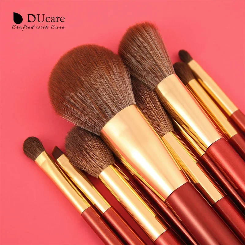 DUcare 12PCS Natural Goat hair Makeup brushes set Professional Beauty Make up brush  Foundation Powder Eyeshadow Makeup Brush