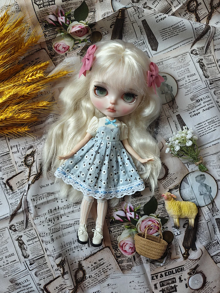 ICY DBS Blythe Butter Anime fur s Set, Casual Style, Outfts, Costume, Cute Blue Thorets, OB24, OB22, 4 PCs Set