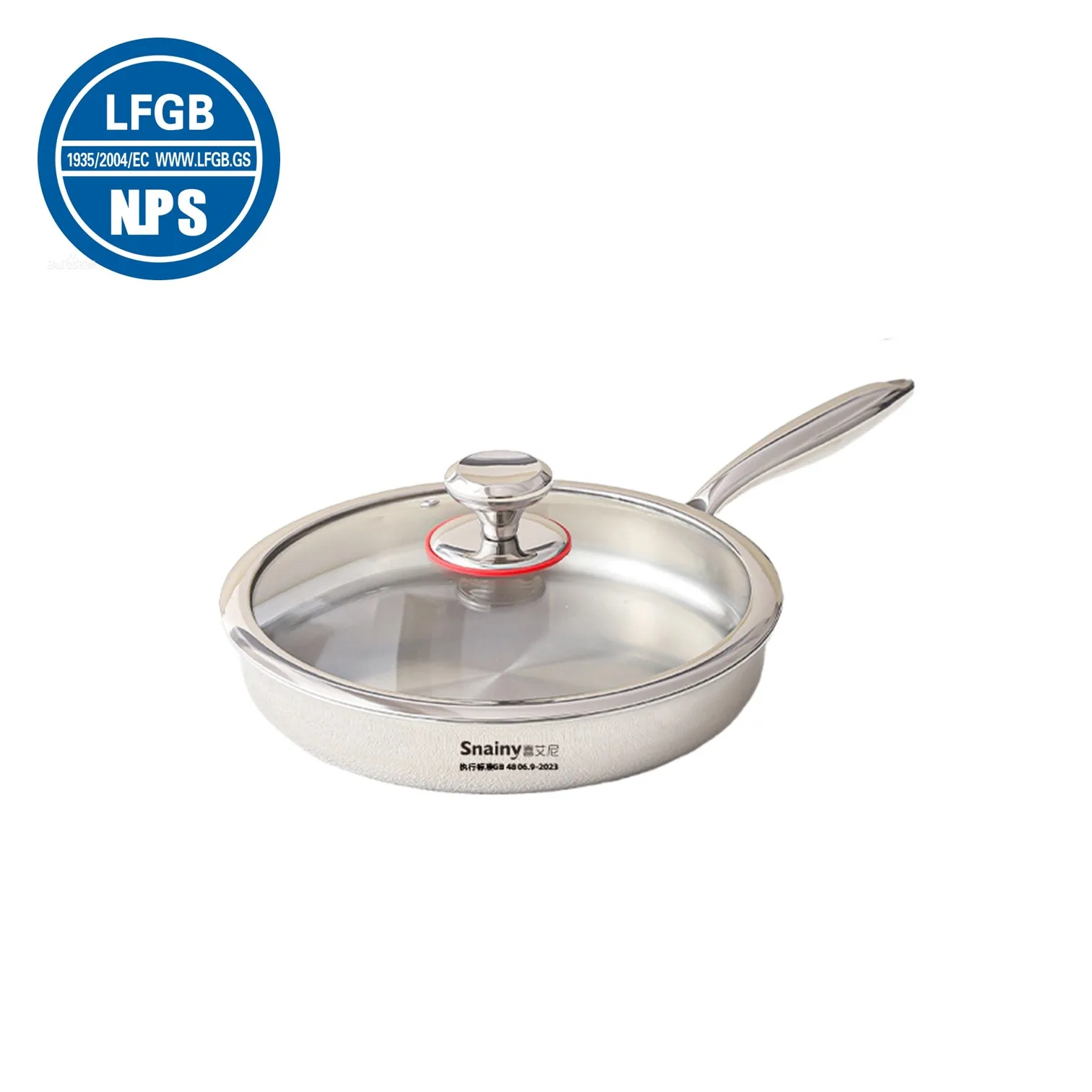 LFGB Certified Skillet Ultra Thick 5 Layers Kitchen Pot Physical Non-stick 304 Stainless Steel Frying Pan without Coating