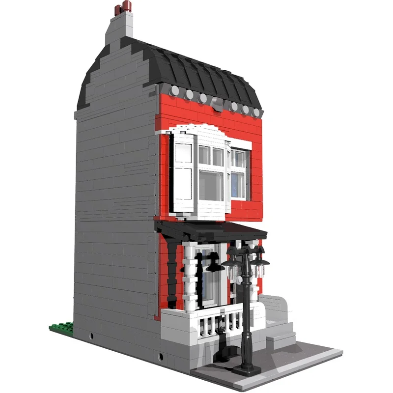 1181 قطعة MOC ريد تاون هاوس وحدات نموذج اللبنات البناء تجميع DIY فكرة الاطفال هدايا عيد الميلاد لعبة عيد الميلاد #3