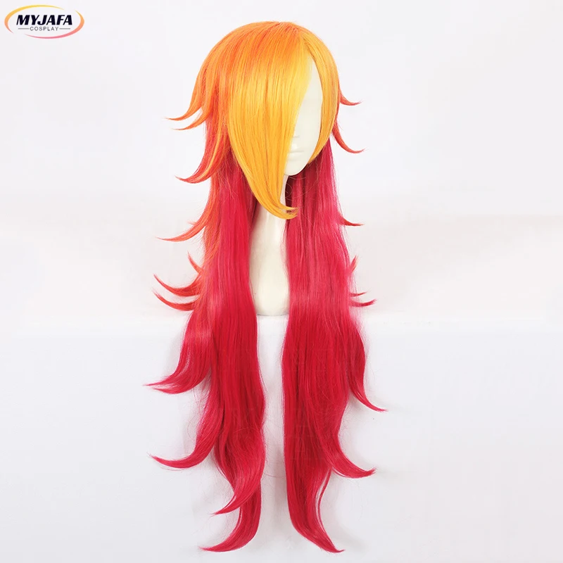 Miss Fortune Cosplay Wig Game LOL Star Guardian Miss Fortune Long Red Yellow Heat Resistant Synthetic Hair Anime Wigs + Wig Cap