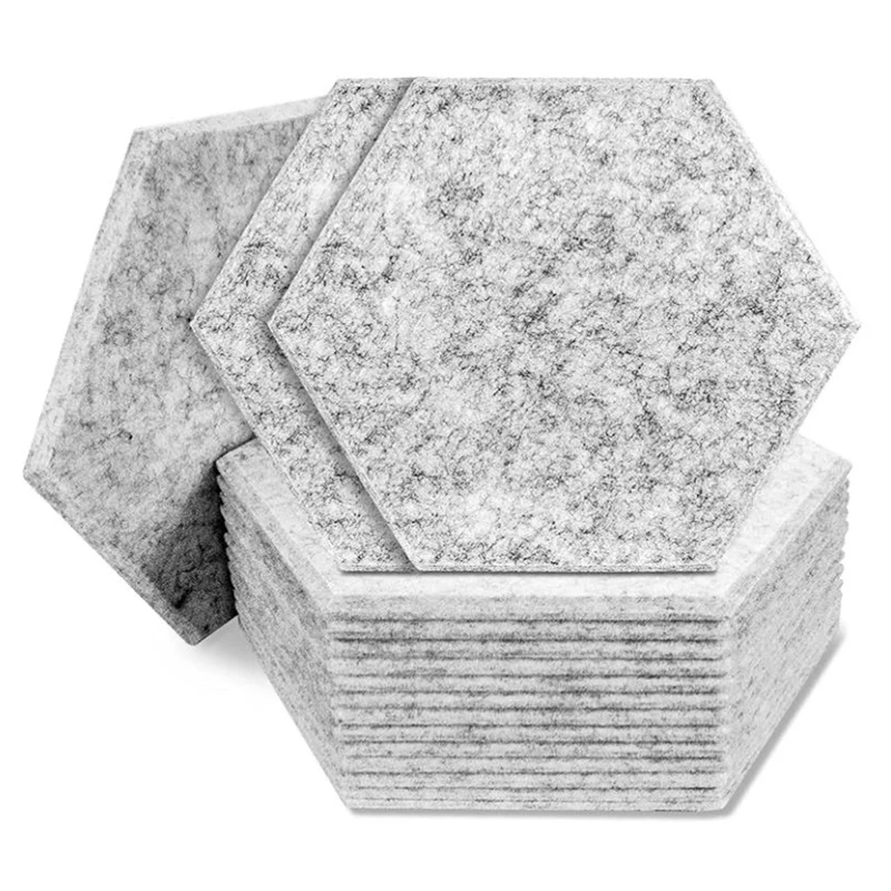 لوح حائط عازل للصوت للديكور ، معالجة صوتية ، حافة مشطوفة سداسية الشكل ، تقليل الضوضاء ، 16 *