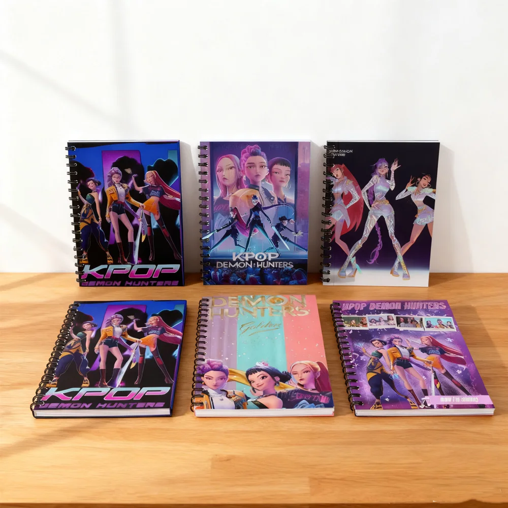 دفتر ملاحظات حلزوني من K-pop Demon Hunters لشخصية الرسوم المتحركة لدراسة الكتابة والهدايا لعشاق القرطاسية واللوازم المدرسية
