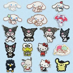 Kawaii Sanrio Kuromi My Melody Cinnamoroll Self-adhesive Diy Embroidery Cloth Stickers Self-adhesive Book Coating Decoration