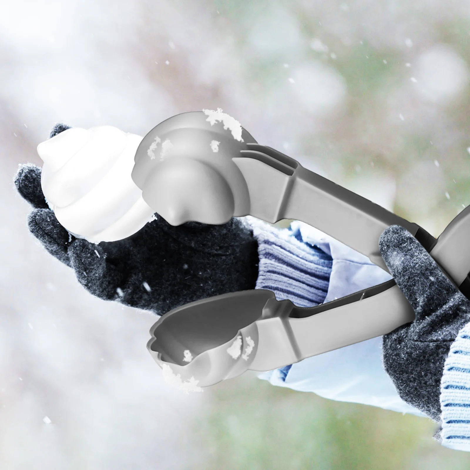 قطعتان من صانعات كرات الثلج البلاستيكية المتينة الكبيرة للخارجية، مجموعة ألعاب صانعة الطين والرمل والثلج #3