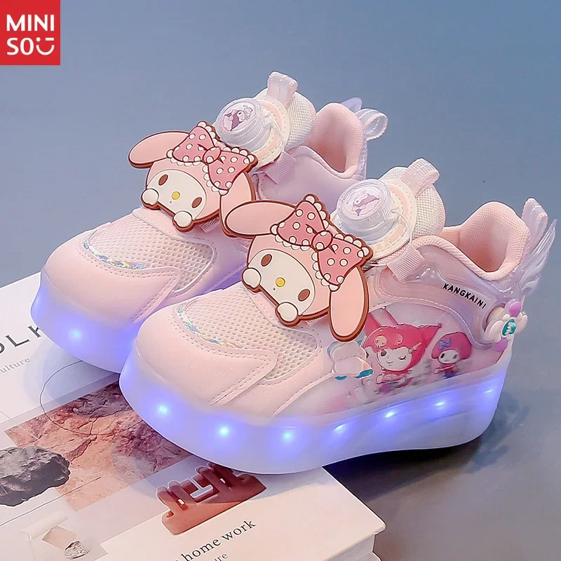 

Роликовые туфли Heelys для девочек Miniso 2025, милые противоскользящие кроссовки для папы для больших детей