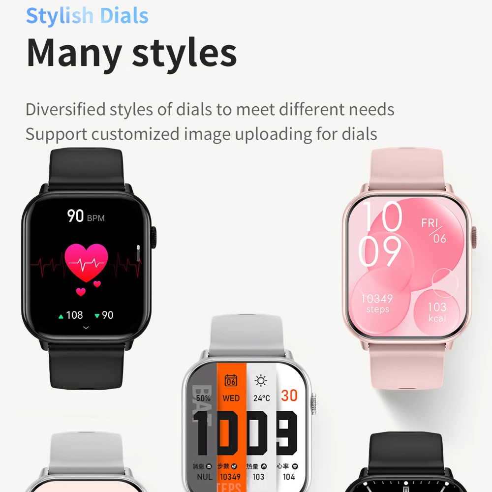 1,75 "умные часы с синим зубом для женщин, автоматический мониторинг здоровья, умные часы для сна, мужские музыкальные водонепроницаемые 100 спортивных режимов