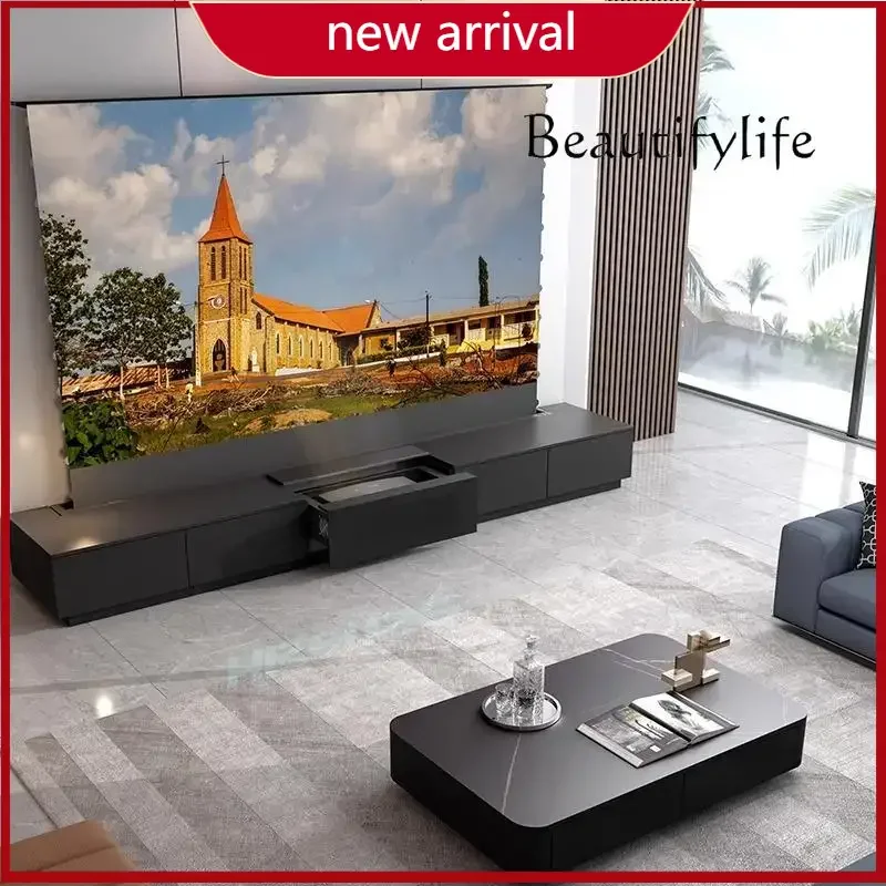 BJ 120-inch Automatic Telescopic Cabinet 100-inch Integrated Intelligent Hidden Projection Special Cabinet TV Cabinet