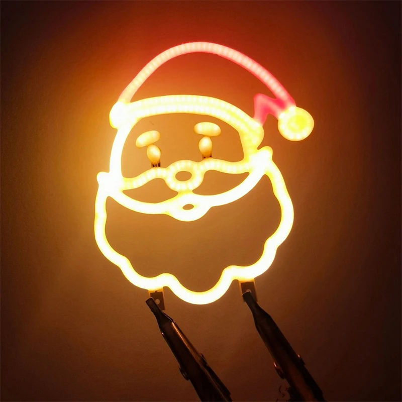 1Pcs 3V Santa Claus LED COB Flexible Filament Candle Diode DIY Christmas Light Holiday Party Home Decoration Light