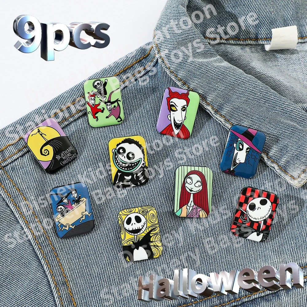 

Cartoon Cute Christmas Eve Skull Jack Metal Brooch The Nightmare Before Christmas Decorated Dripping Oil Alloy Pin Accessories