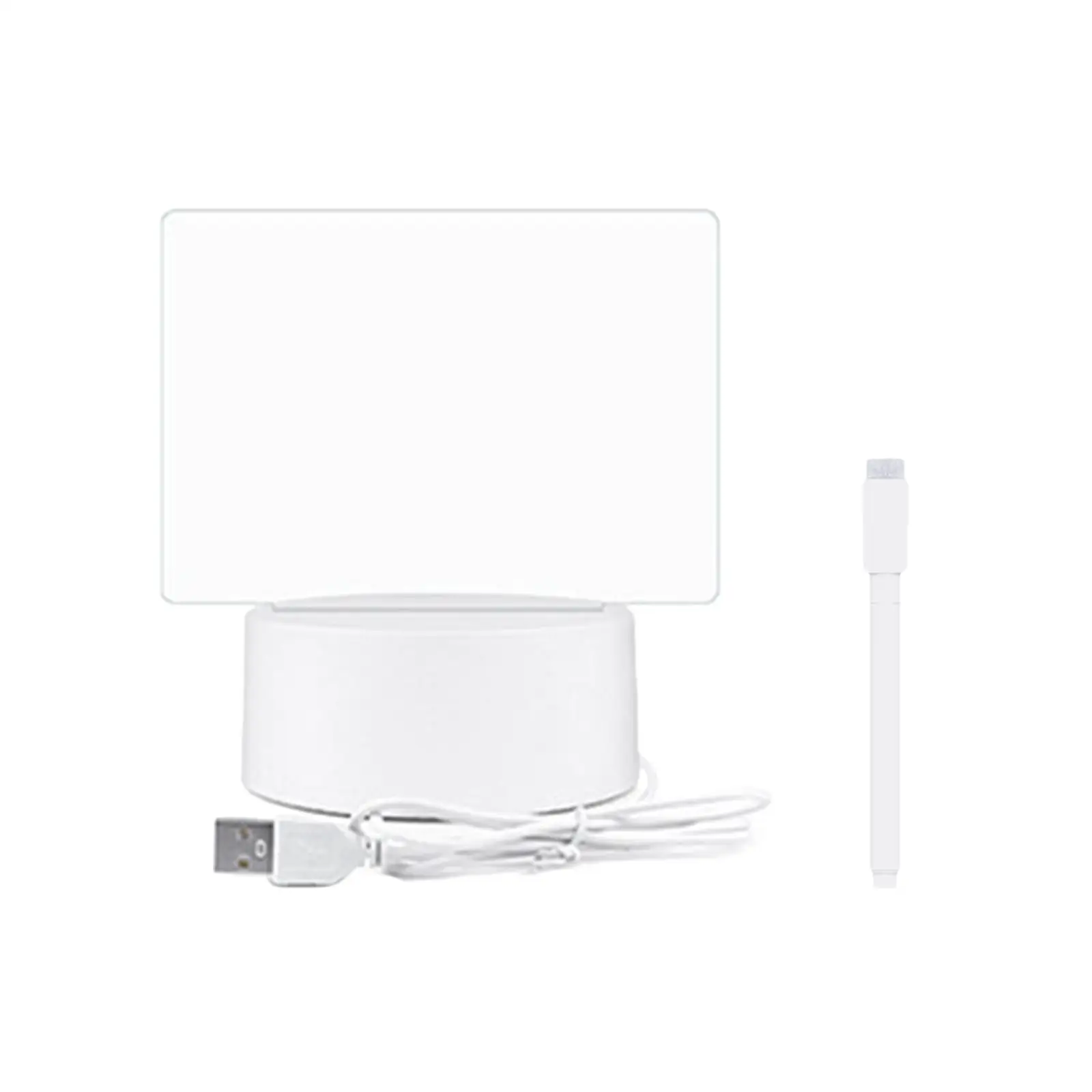 Acrylic Drying Board Lighted USB Note Board Includes Marker Pens Glow Message