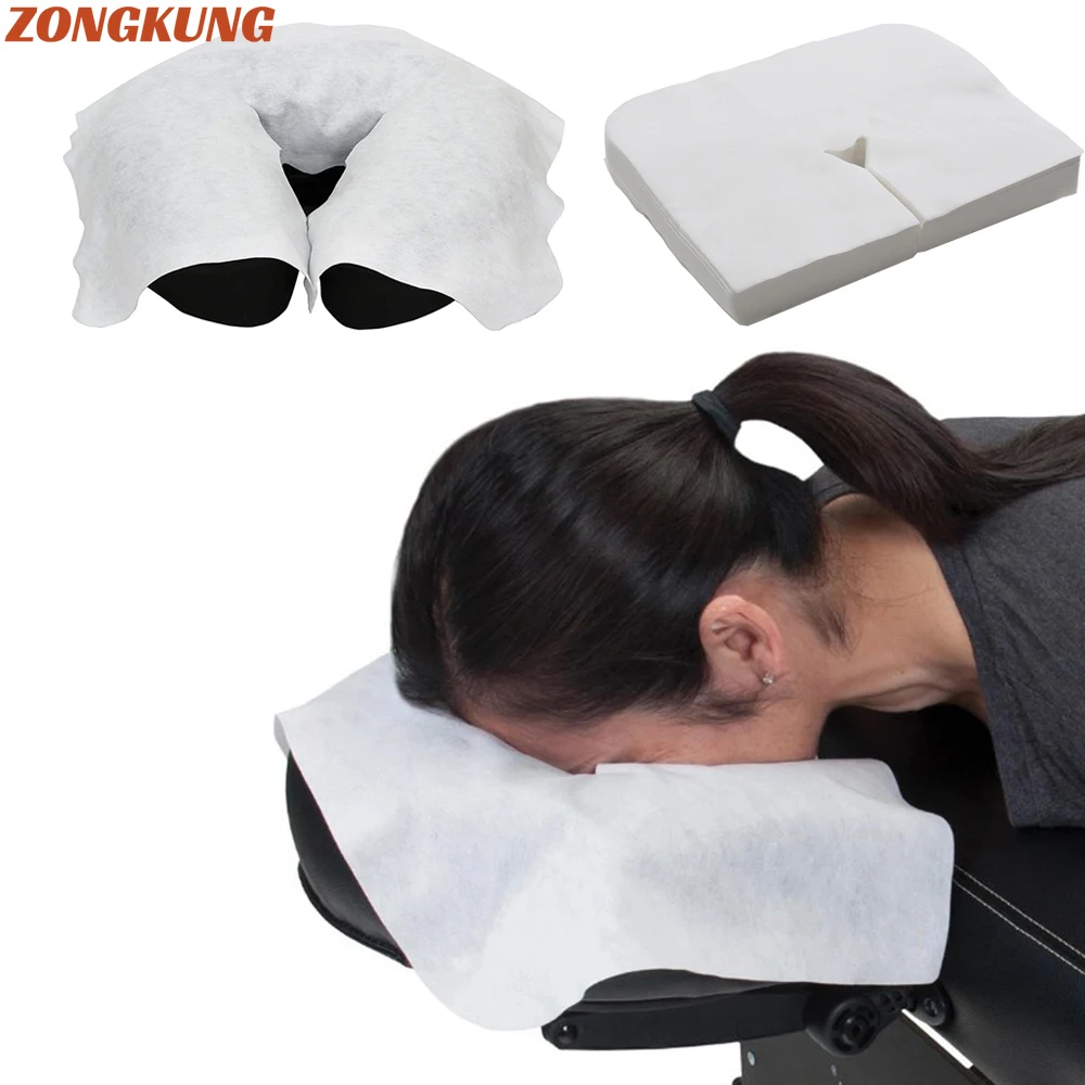 

100/200Pcs Beauty Salon Massage Pad SPA Face Massage Headrest Pad Disposable Non-Woven Fabric Pillow Towel Cover Face Skin Care