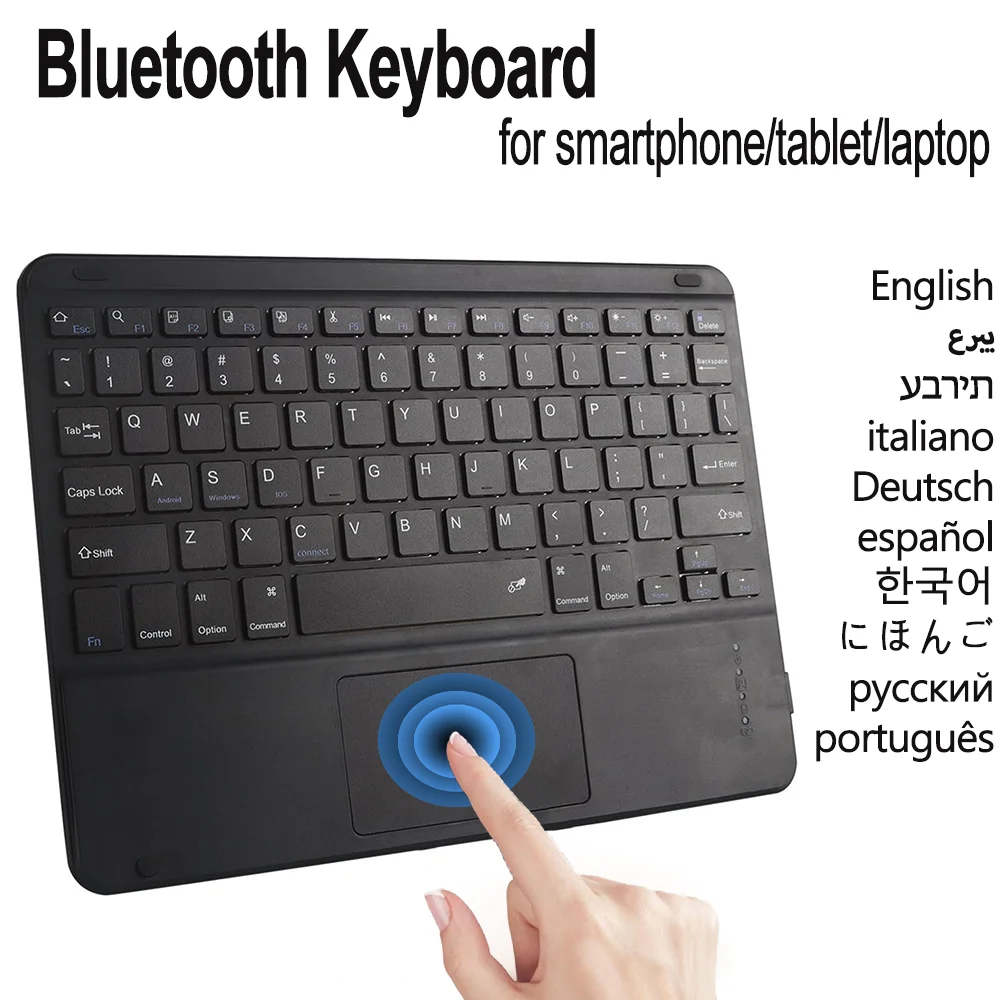 Wireless Trackpad Portable Keyboard for iPad Mini Air Pro iPhone Huawei Lenovo Samsung Smartphone Phone Tablet iOS Android