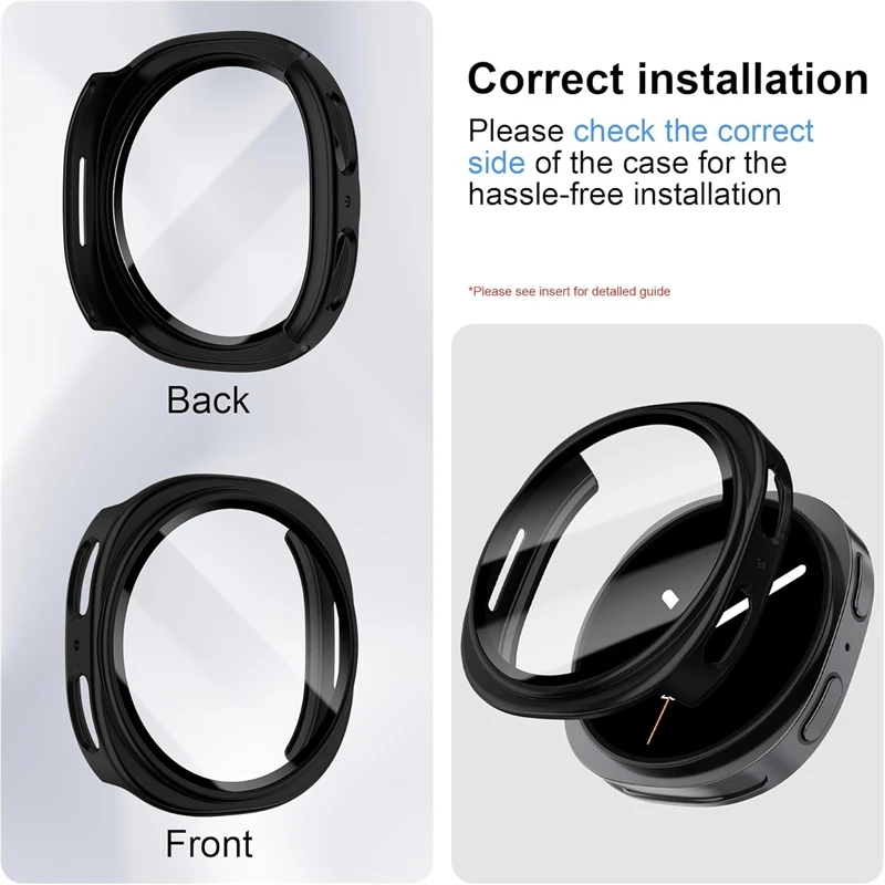 強化ガラス + ケースサムスンギャラクシーウォッチ 8 アクセサリーオールラウンドハード PC バンパーフレームスクリーンプロテクター 40 ミリメートル 44 ミリメートルカバー