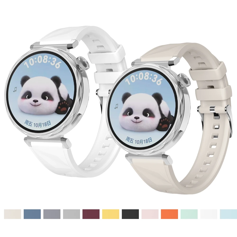 18mm Watchstrap for Huawei Watch GT5 Pro 42mm Outdoor Soft Lightweight Quick Release Rubber Bracelet for GT5 41mm Watchstrap