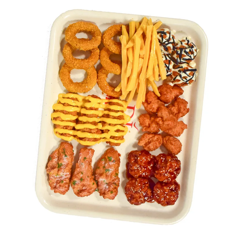 

Simulation popcorn French thighs wings chicken nuggets rice cake model food