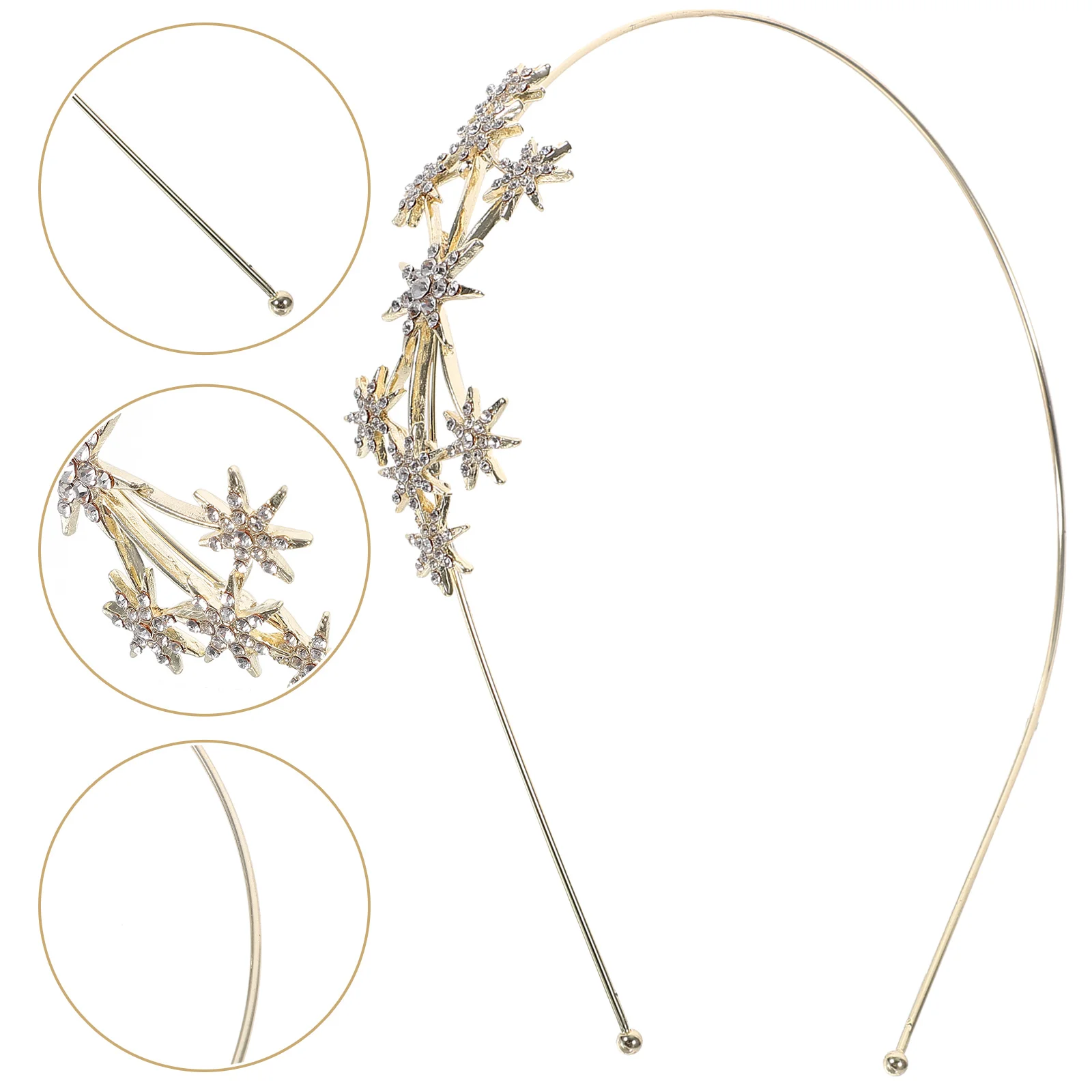 

Shining Star Accessories for Women Rhinestone Bridal Hairbands Metal Alloy Girls Bride Headband Hair Bands Tie