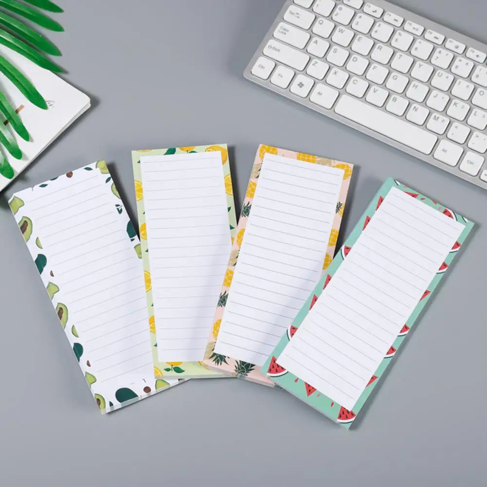 냉장고용 마그네틱 메모장, 잉크 방지, 귀여운 과일, 할 일 목록