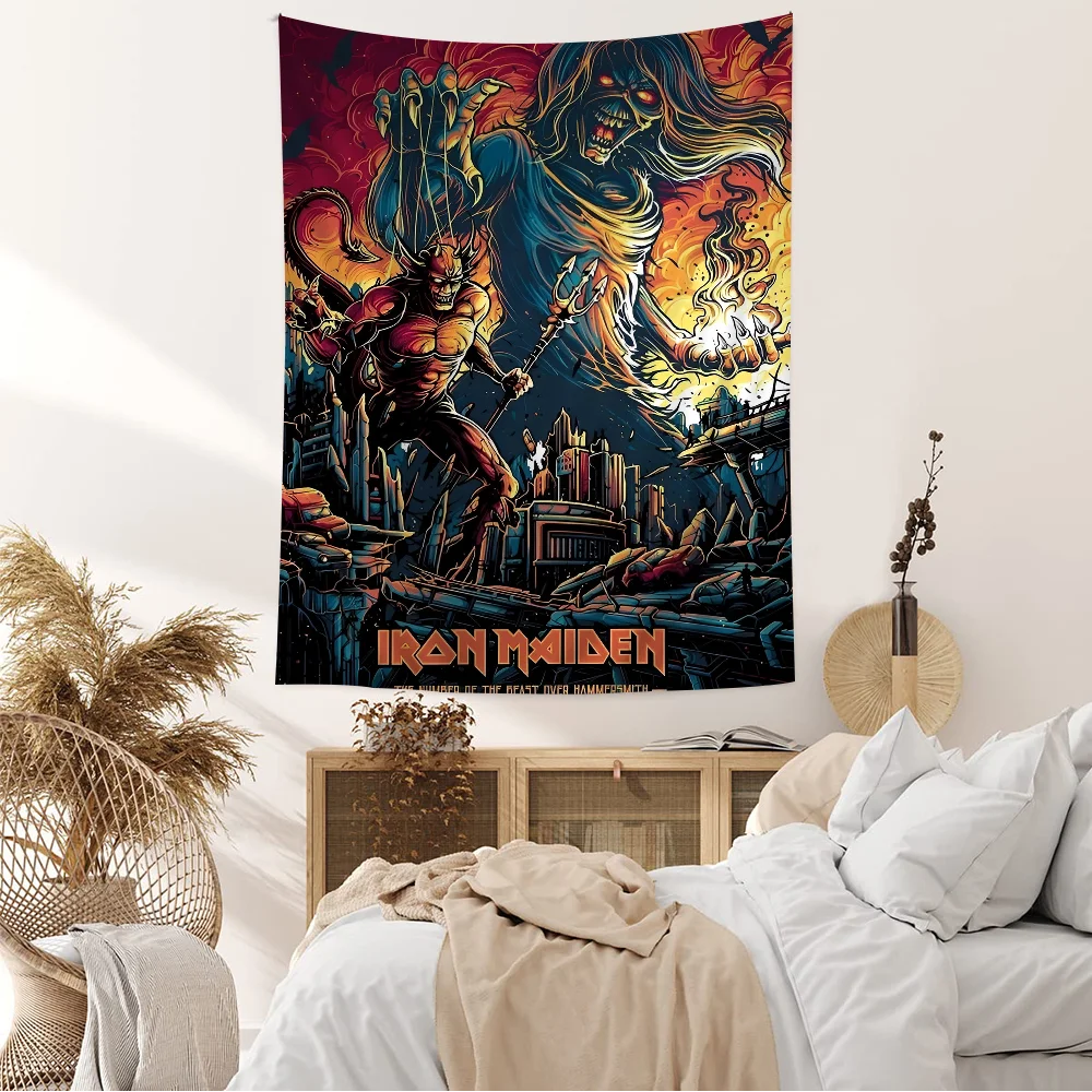 Band I-Iron M-Maiden Printed Large Wall Tapestry Cheap Hippie Wall Hanging Bohemian Wall Tapestries Mandala Home Decor