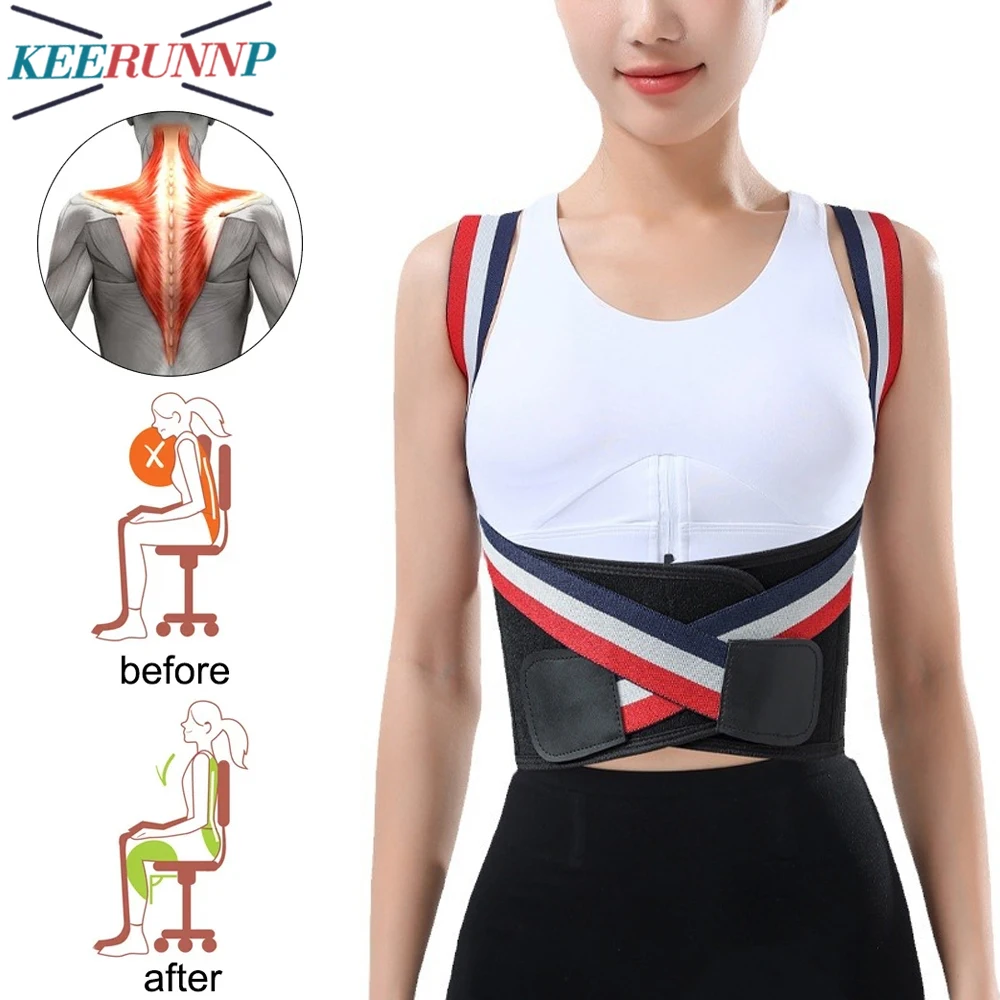 

1PCS Posture Corrector for Men Women,Adjustable Backs Brace for Upper & Waist Pain Relief - Back Support Improve & Neck,Shoulder