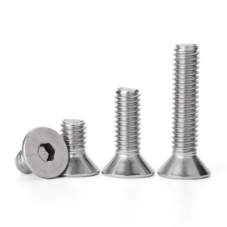 M2 M3 M4 M5 M6 M8 M10 M12 M16 A2-70 304 Stainless Steel Countersunk Head Hex Socket Screws Bolt Allen Thread Machine Metal Screw