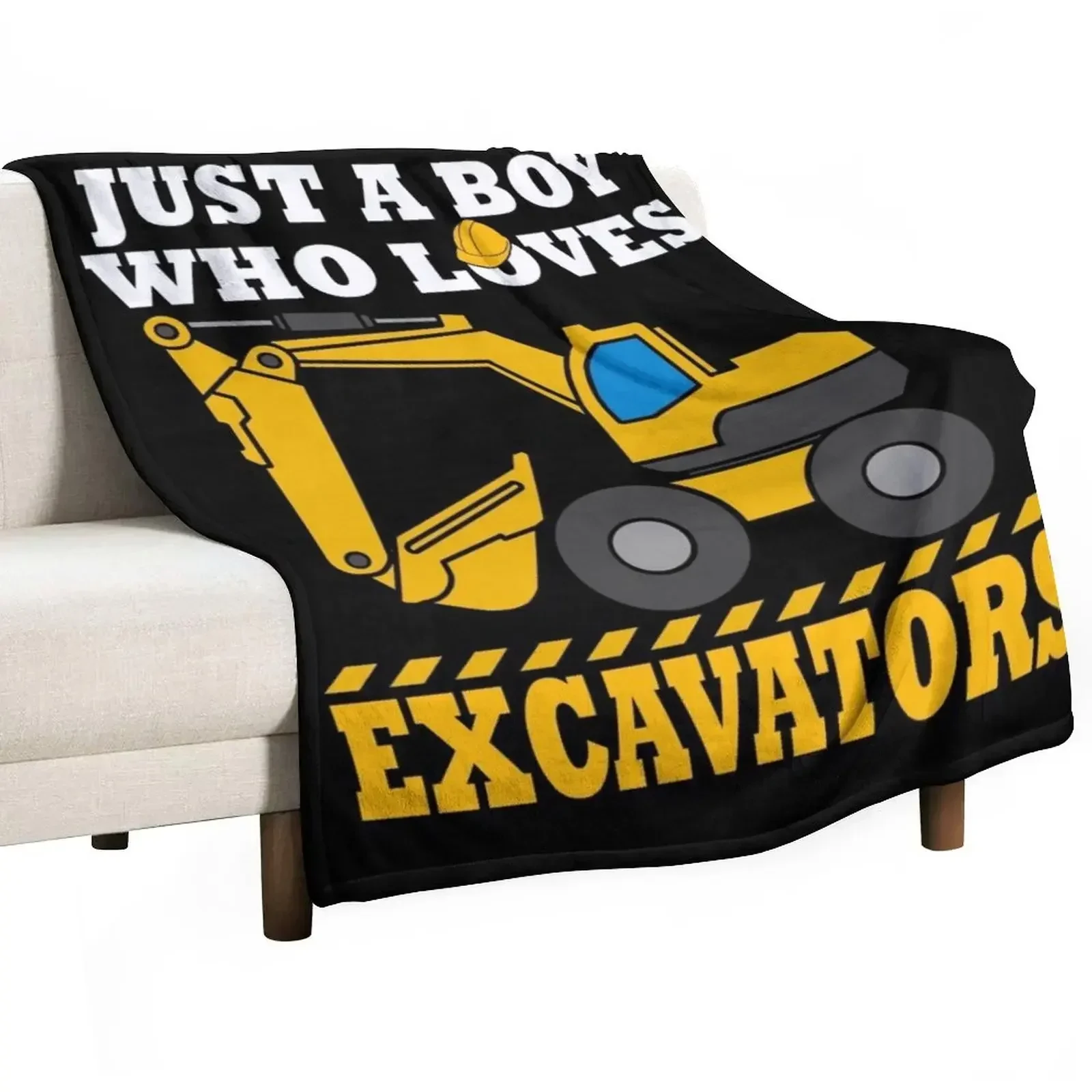 Excavator Shirts For Boys Excavator Gifts Kids Excavator Throw Blanket Soft Plaid on the sofa Luxury St Bed Fashionable Blankets