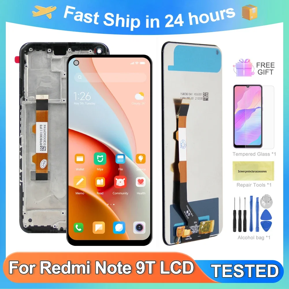 

For Xiaomi 6.53''Redmi Note 9T For Redmi Note9T M2007J22G J22 LCD Display Touch Screen Digitizer Assembly Replacement