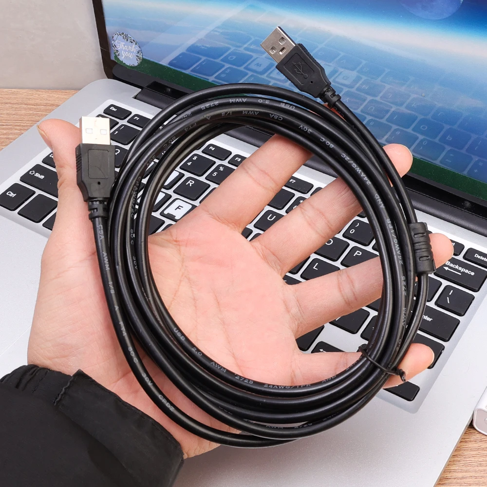 USB A To USB Extension Cable Male To Male High-speed Data Transfer Wire Cord for Webcam USB Keyboard Radiator Flash Drive