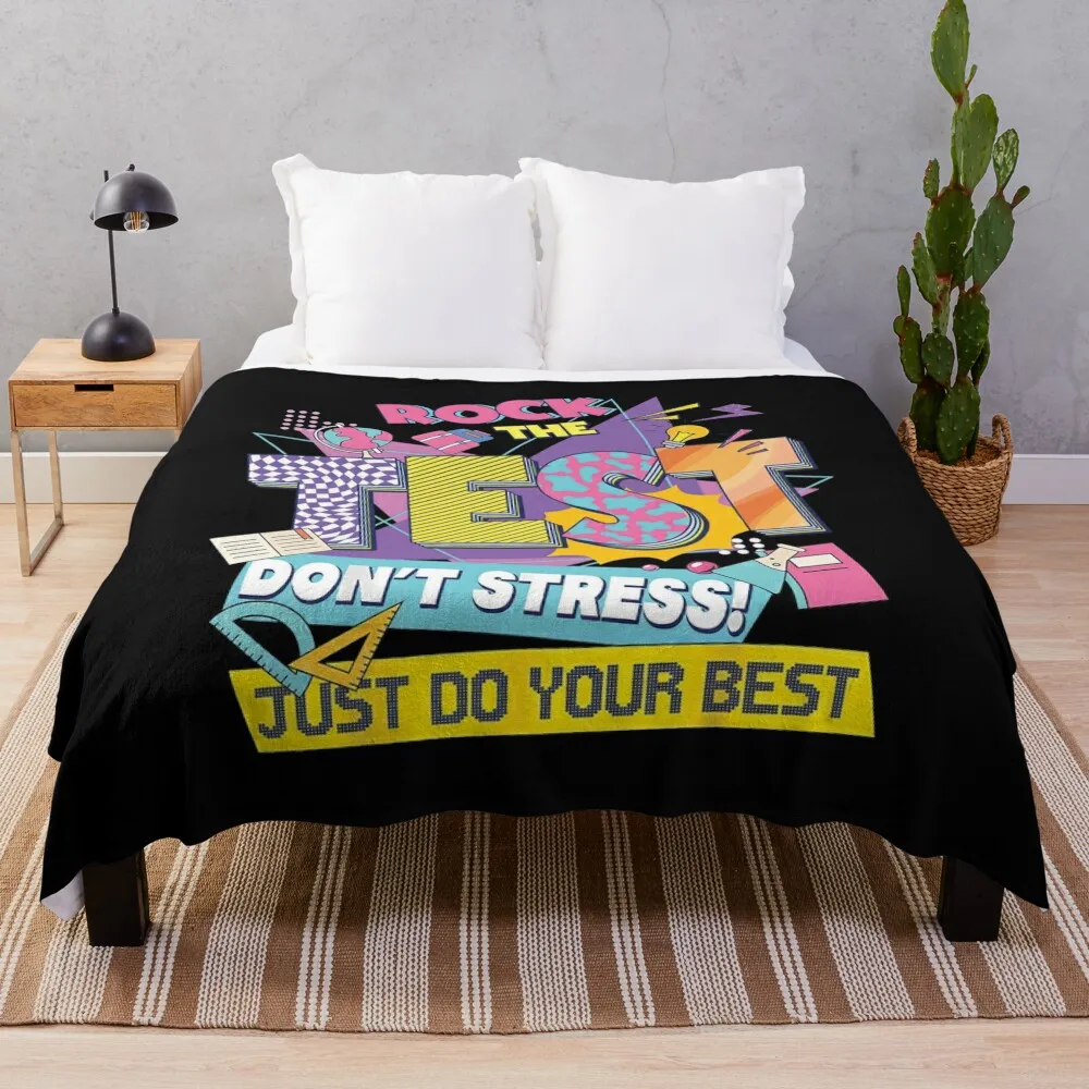 ROCK The Test Colorful Testing Day Throw Blanket anime bed plaid Thins Luxury Thicken Blankets