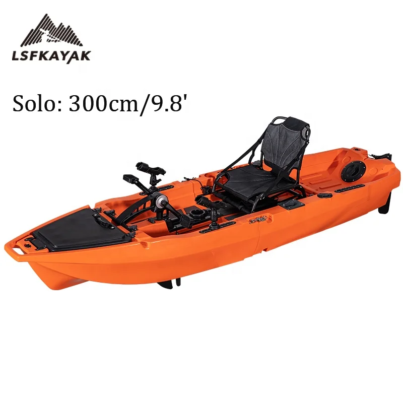 Three Pieces Single or Double Pedal Kayak Modular Plastic Fishing Detachable Kayak With Propeller Pedal Drive System