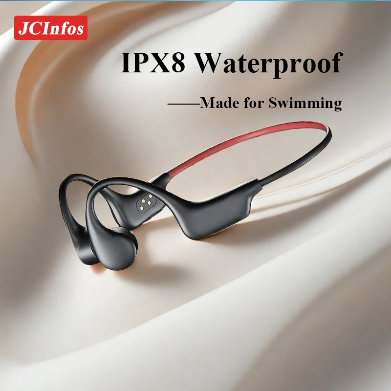 

Bone Conduction Headphones Bluetooth Headset Wireless Earphone MP3 Swim Sports IPX8 Waterproof with Mic Ear-hook Hifi Stereo