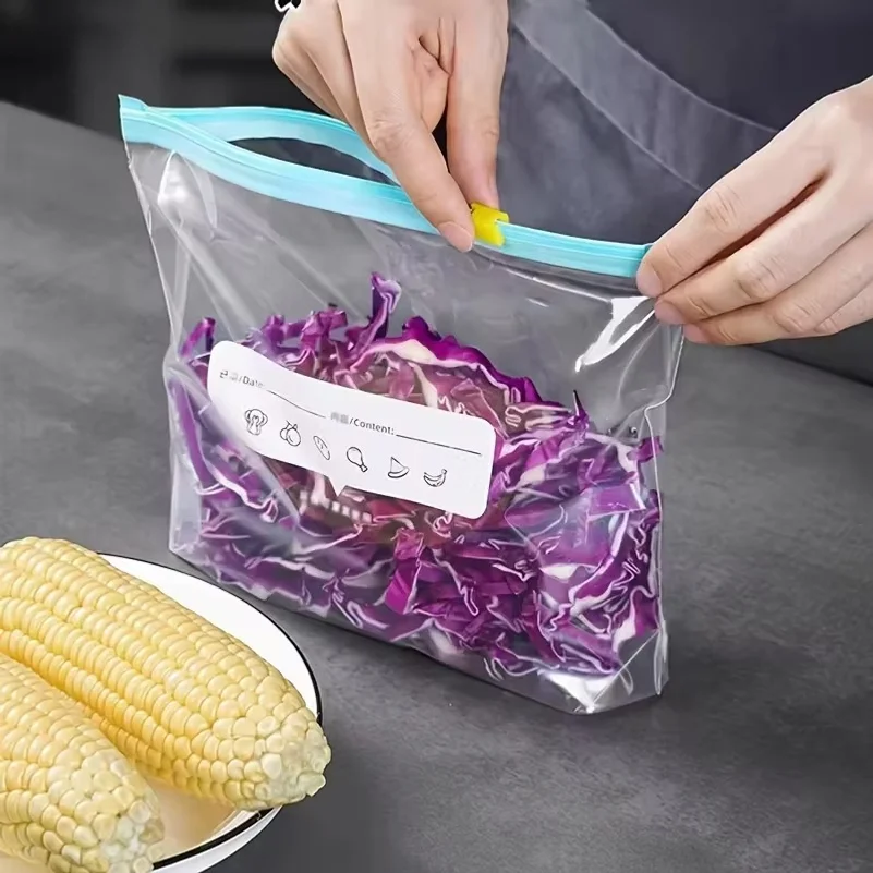 45pcs Leak-Proof Reusable Food Storage Bags with Zipper Seal for Fruits, Vegetables, Meats & Grains