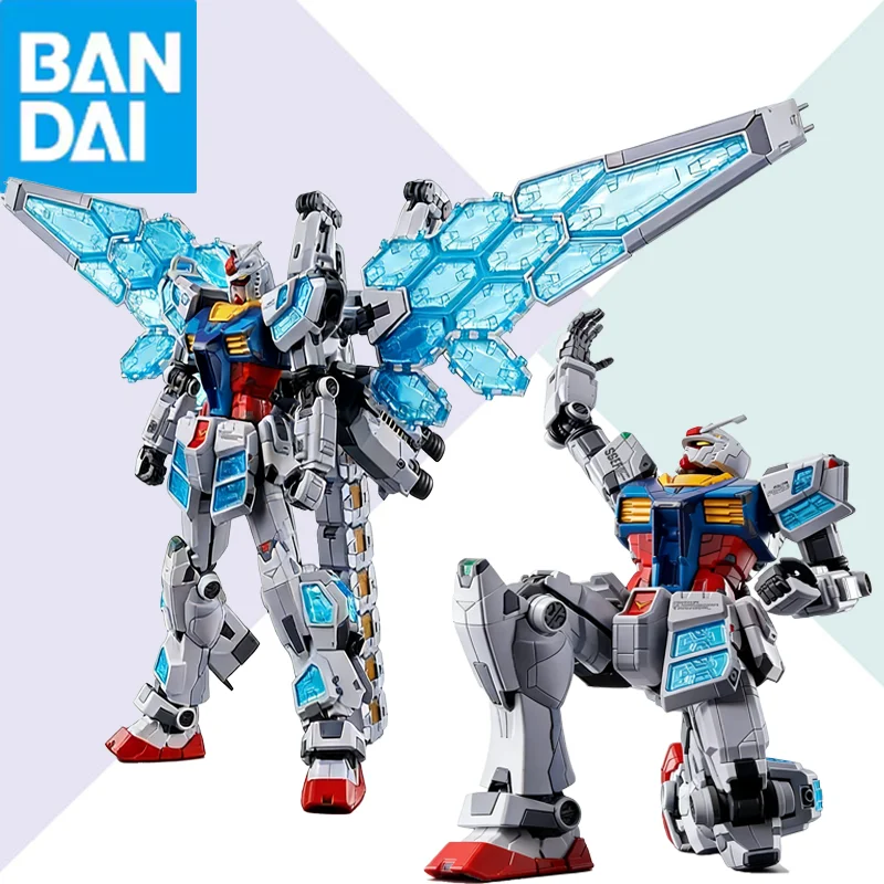 

BANDAI Genuine Gundam 1/144 RX78F00/E GUNDAM EX001 GLRSS Feather UNIT Action Anime Figures Assembly Collectible Model Toy Gift