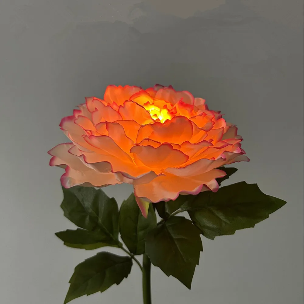 

1/3 светодиода, голова пиона, цветок, солнечные фонари для наружного сада, двора, атмосфера, светодиодные подключаемые светильники, лампа, дорожка с цветочным принтом