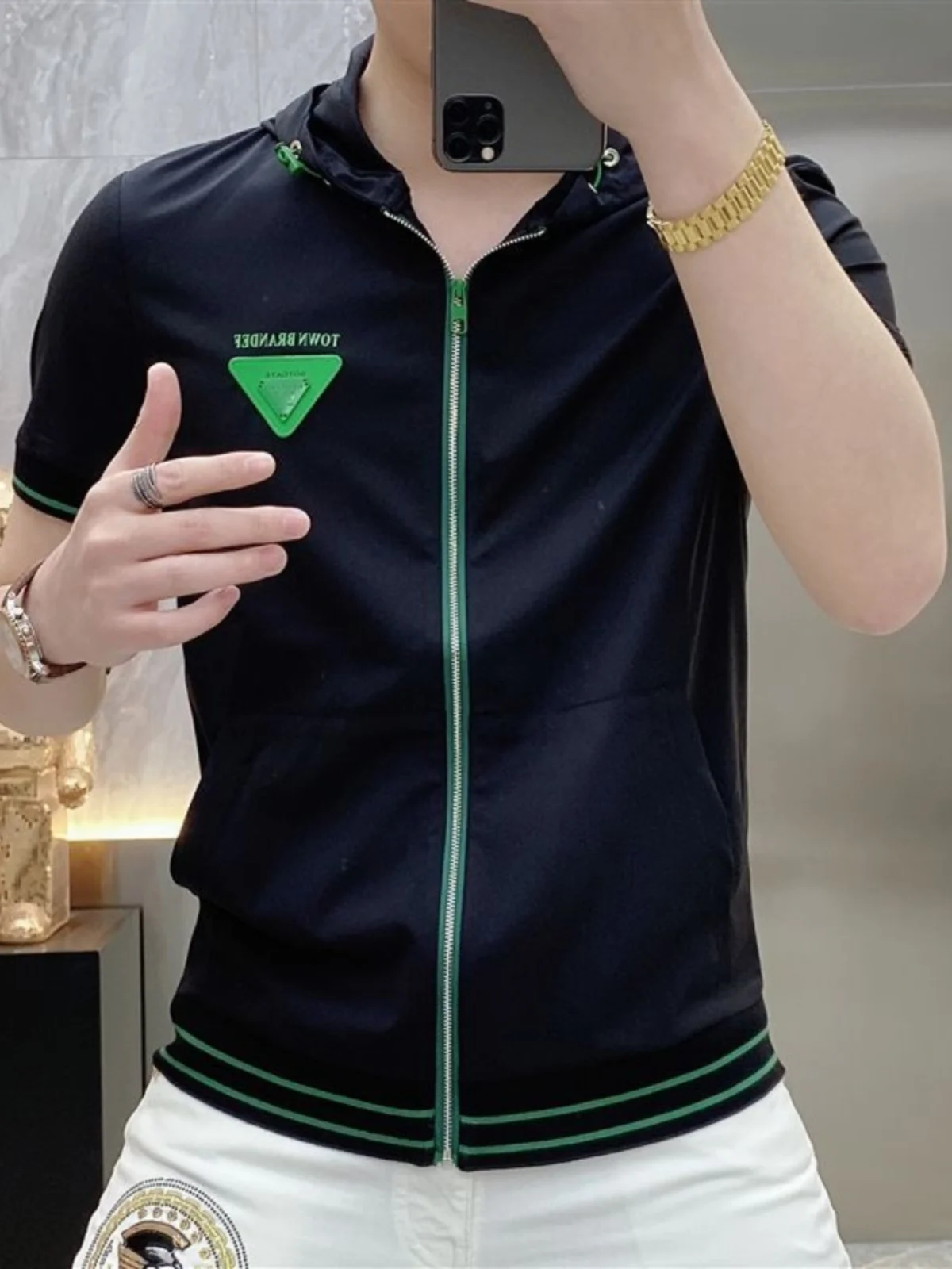 

Мужская футболка свободного кроя для лета, больших размеров, 300 пу, в стиле ретро, повседневная, дышащая, из Гонконга