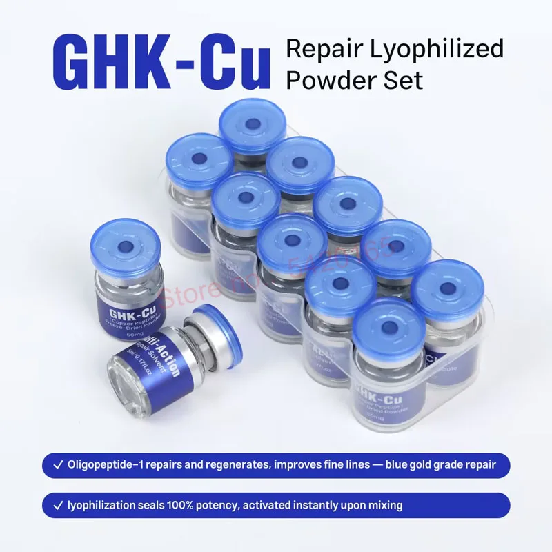 GHK-Cu Blue Copper Peptide  Skin Repair Kit – Shrink Pores, Hydrate & Brighten, Improve Skin Elasticity Face Cae Serum