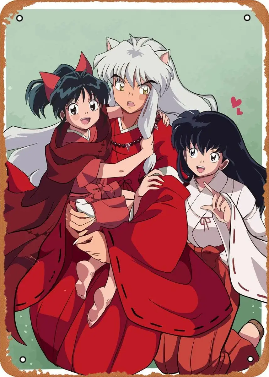 1 PCS,Classic Animation Film and Television Game Inuyasha Inuyasha Wall Art Decor Metal Sign-8x12inches