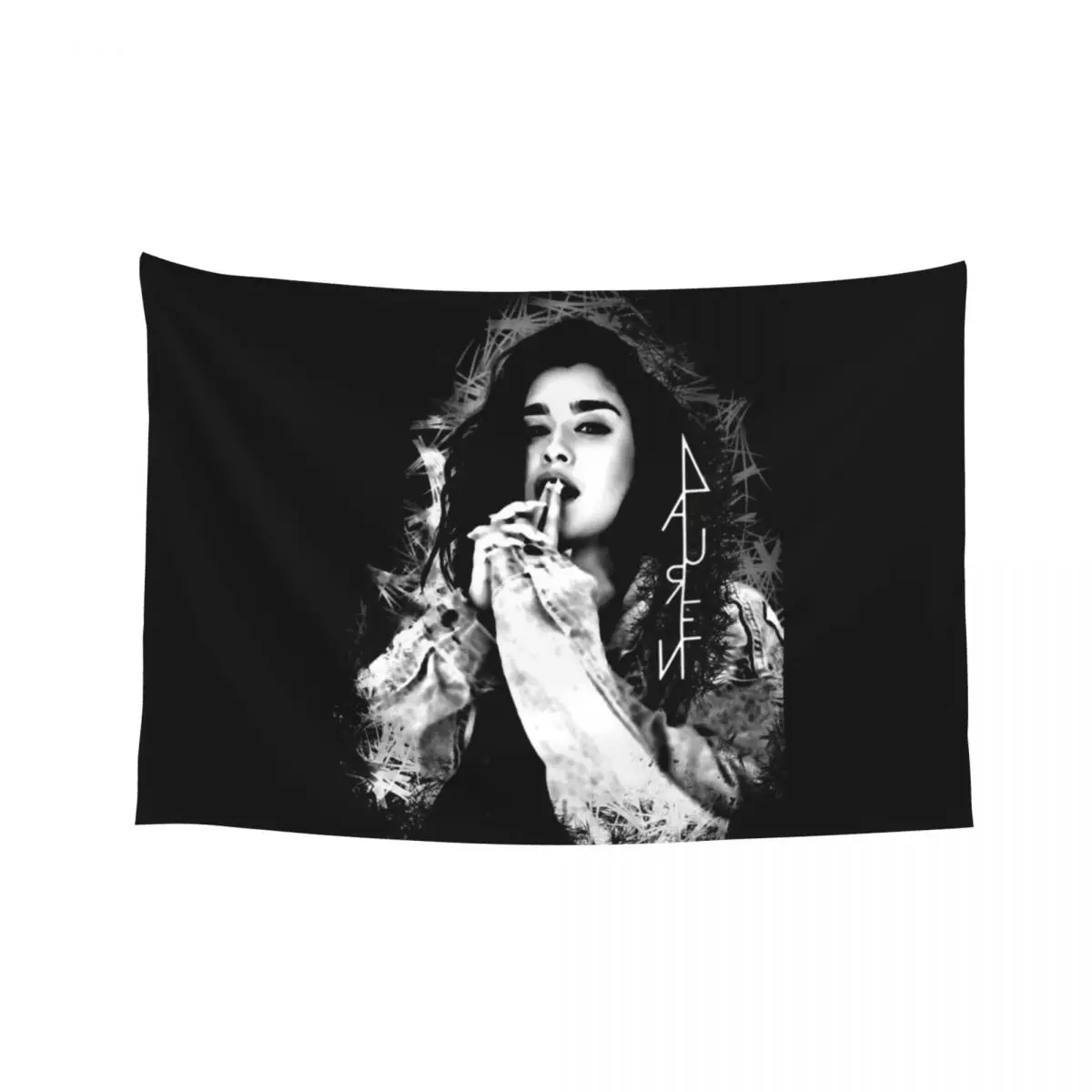 

Lauren Jauregui black and white logo Tapestry Home Decor Aesthetic Home Decorators Bed Room Decoration For Bedroom Tapestry