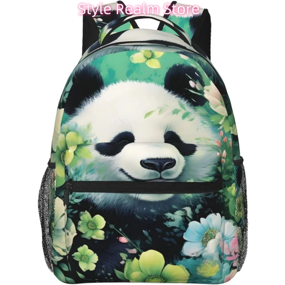 

Funny Cute Panda Lightweight Laptop Backpack Lightweight Multipurpose Travel Casual Daypack Unisex College Backapcks for Men Wom
