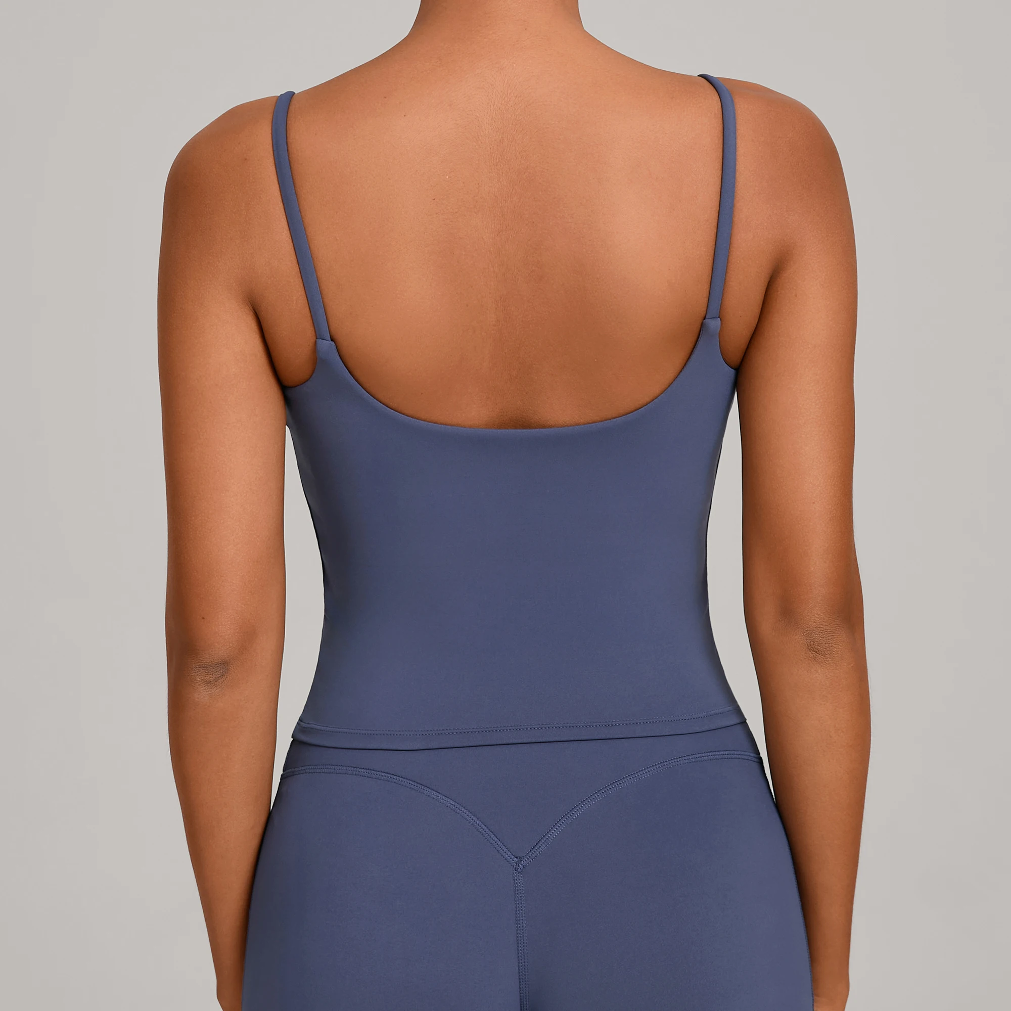 GYM Tank Top With Built In Bra women's Yoga clothing running Square Neck fitness vest beautiful back sports Workout image 2