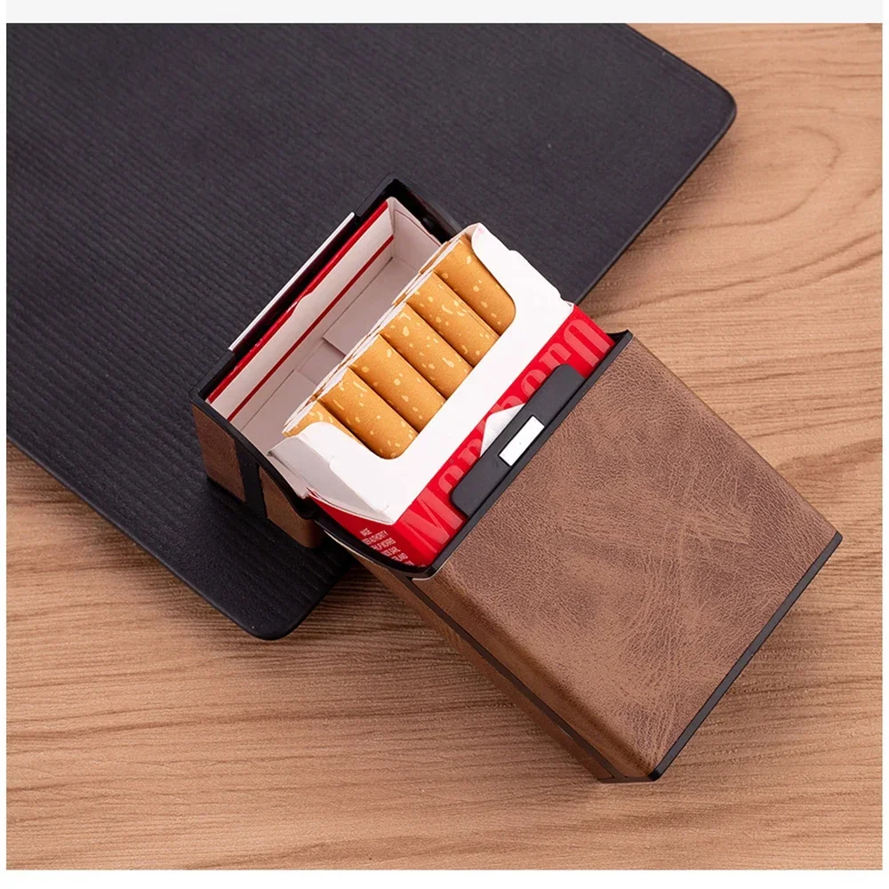 

PU Leather Pocket Smoking Box Cigarette Case For Men Creative Tobacco Storage Box