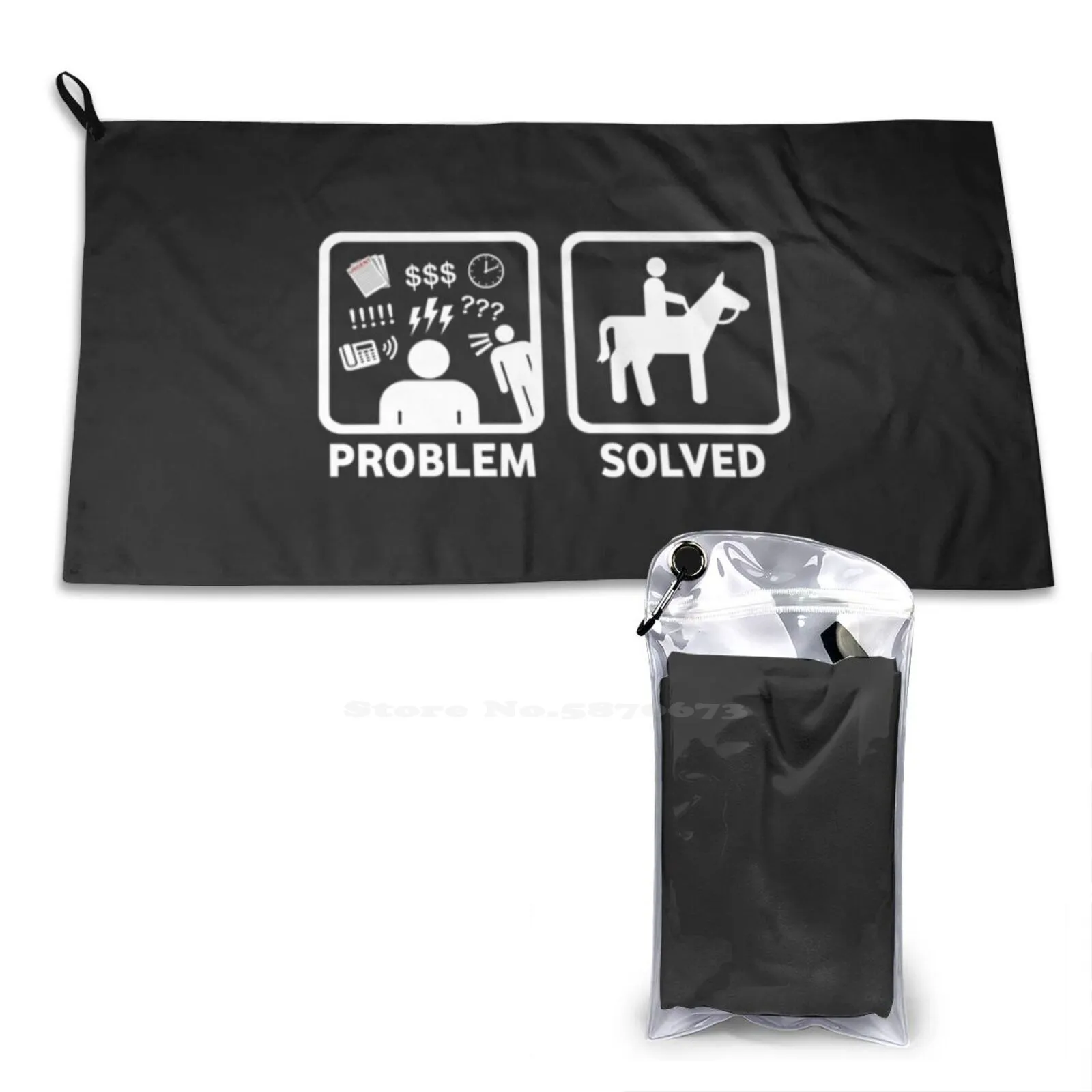 Funny Horse Riding Problem Solved Soft Towel Quick Dry Beach Towel Horses Funny Riding Equestrian Horseback Racing I Love Cool