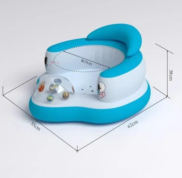 Inflatable Baby Bath Chair Sofa Seat Portable Puff PVC Support Practice Sitting Training Stool for Toddlers Multifunctional Seat